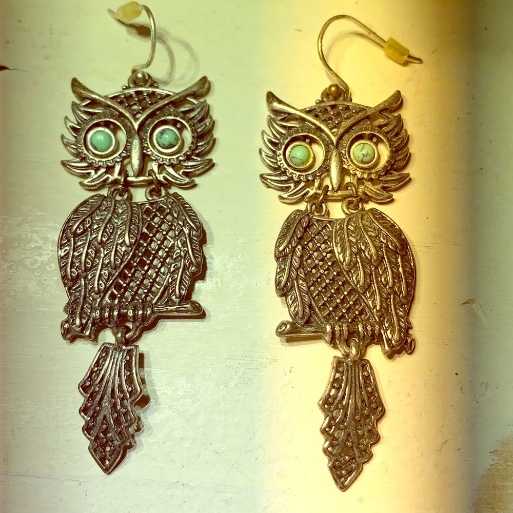 Lucky brand wiggle eye dangle owl earrings